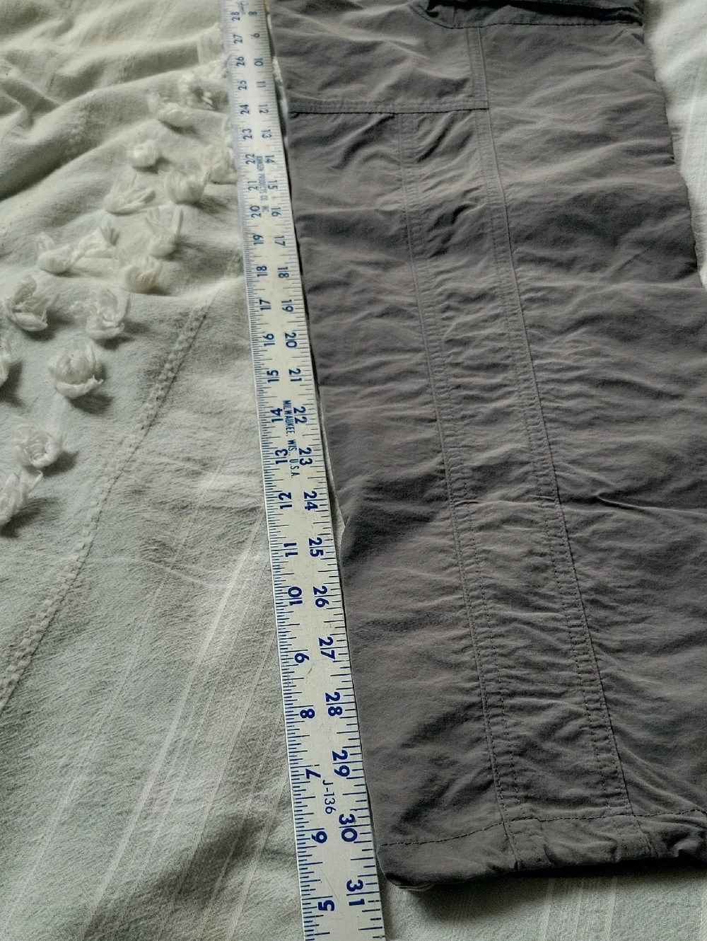 Blacktailor N1 Relaxed Cargo Pants Gray 100% Nylon Streetwear Gorpcore Sz 30